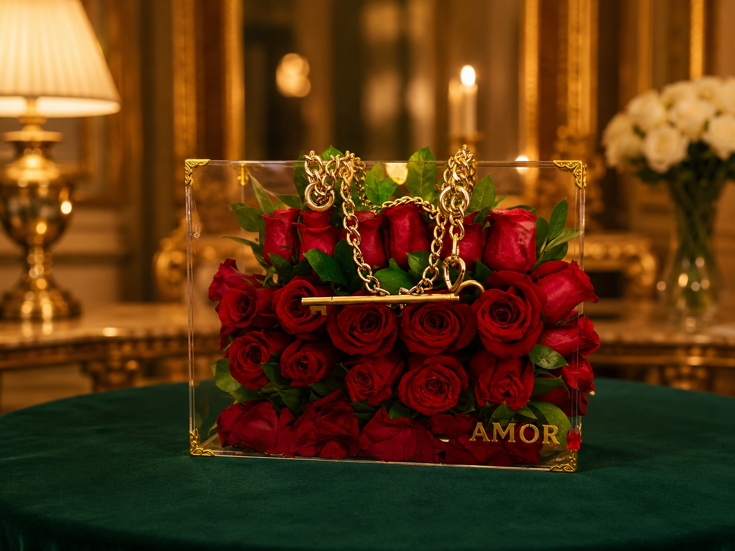 Cartera rosas naturales detalle
